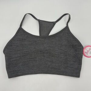 NWT Flirtitude Bralette Heather Gray Seamless Racerback Bra Size M